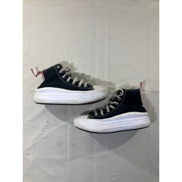 Converse Chuck Taylor All Star Lift Platform High Top Kids Shoes Black Pink - Picture 3 of 12